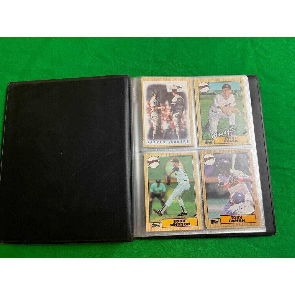 San Diego Padres 1987 Topps Team Set with 40 card collector album.